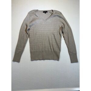 Active USA Girls 2XL V Neck Ribbed Knit Long Sleeve Pullover Sweater Top